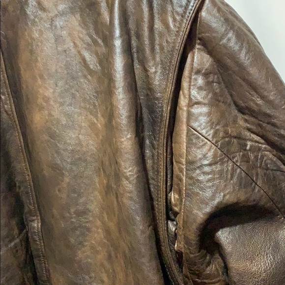CONTEXT XLT DISTRESSED LEATHER BOMBER JACKET - Picture 8 of 11